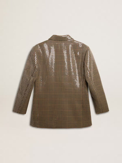 Houndstooth Sequin Embroidery Jacket