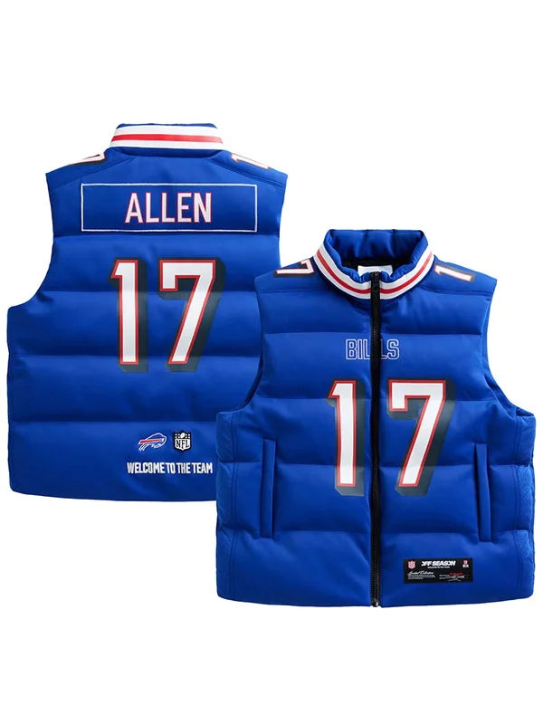 Off Season Josh Allen Buffalo Bills Blue Puffer Vest