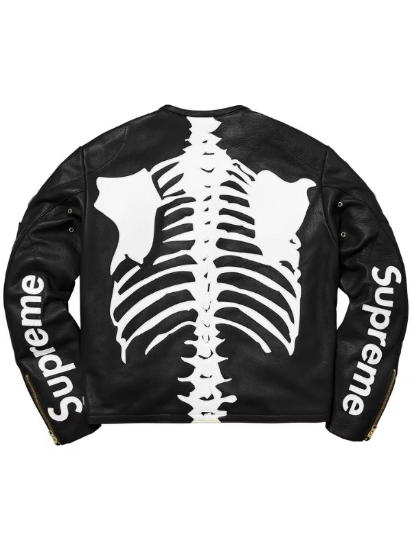 Supreme Vanson Skeleton Red Leather Jacket