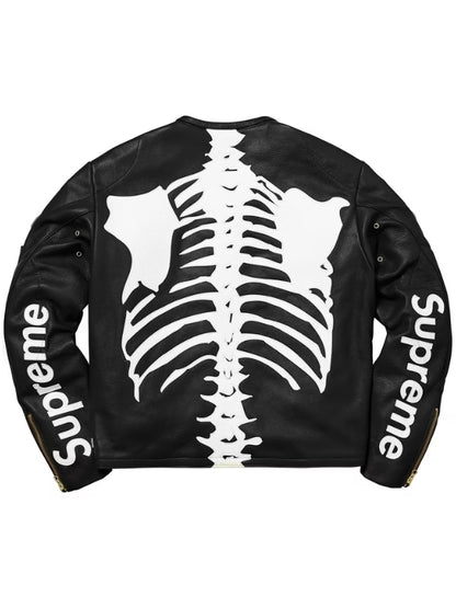 Supreme Vanson Skeleton Red Leather Jacket