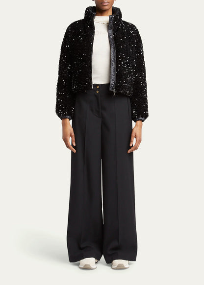 Louvi Sequined Short Down Jacket